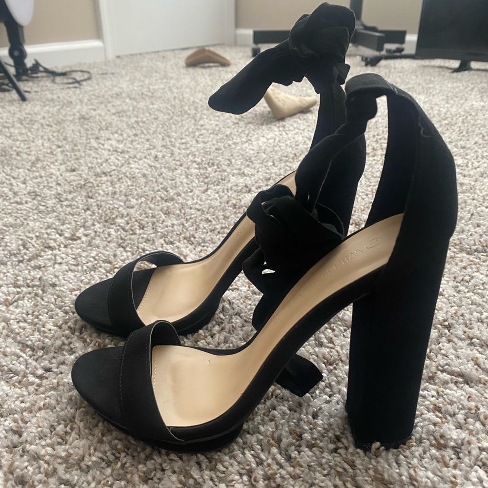Suede Lace Up heels